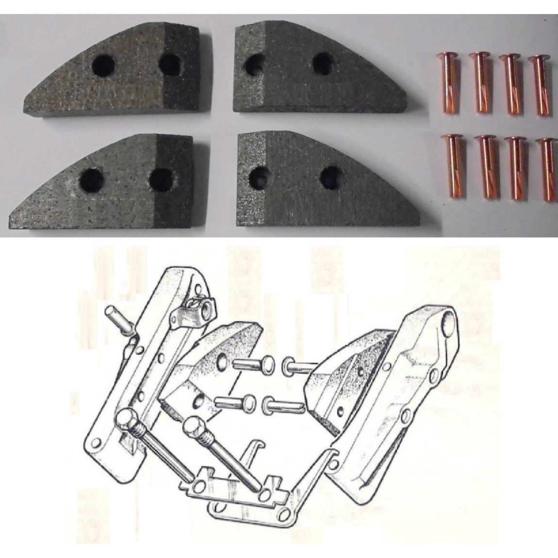 HANDBRAKE PADS (Jaguar Mk1 Saloon) (2.4 & 3.4) (** 1955- 59 Only **) 